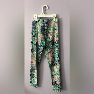 Lilly Pulitzer Vibrant Floral Kids Leggings Girls Size Large
